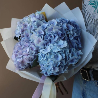 5 Blue Hydrangea Bouquet