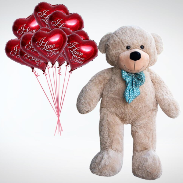 Giant Teddy Bear And Balloons