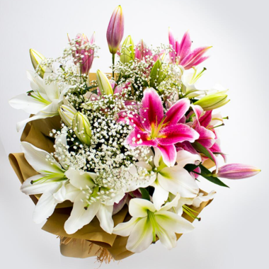 Pink White Lily Bouquet