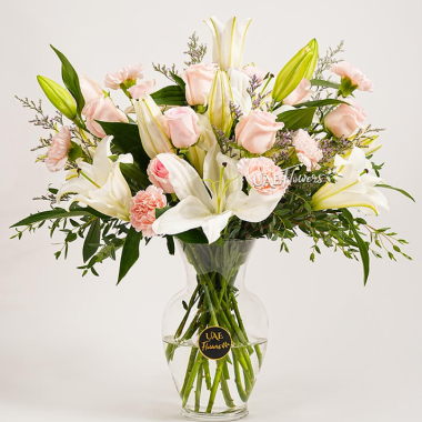 Roses, Lilles, Carnations in A Vase