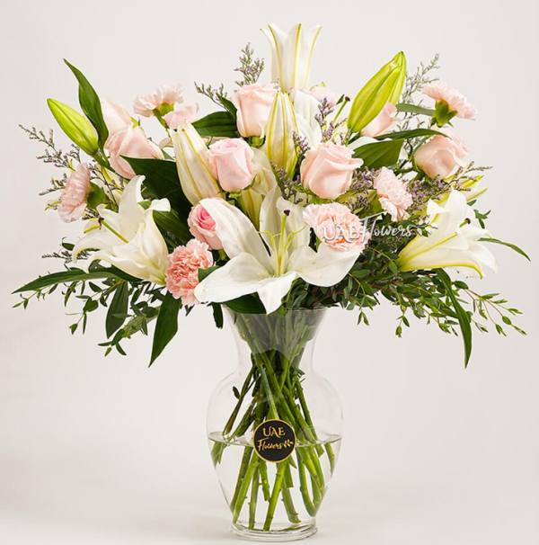 Roses, Lilles, Carnations in A Vase